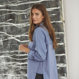 AnizaCC Oversize Slit Shirt - New Blue - Co'couture
