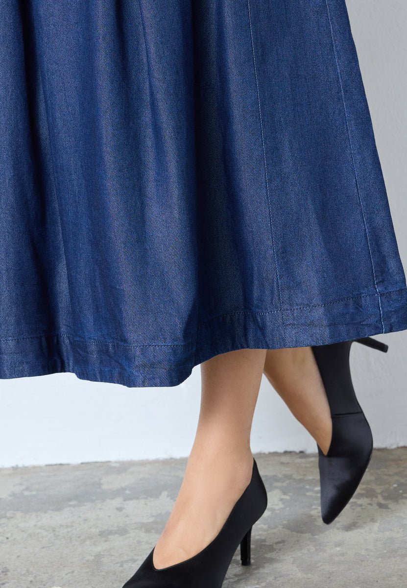AnyaCC Denim Pleat Skirt - Dark Denim - Co'couture