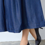 AnyaCC Denim Pleat Skirt - Dark Denim - Co'couture