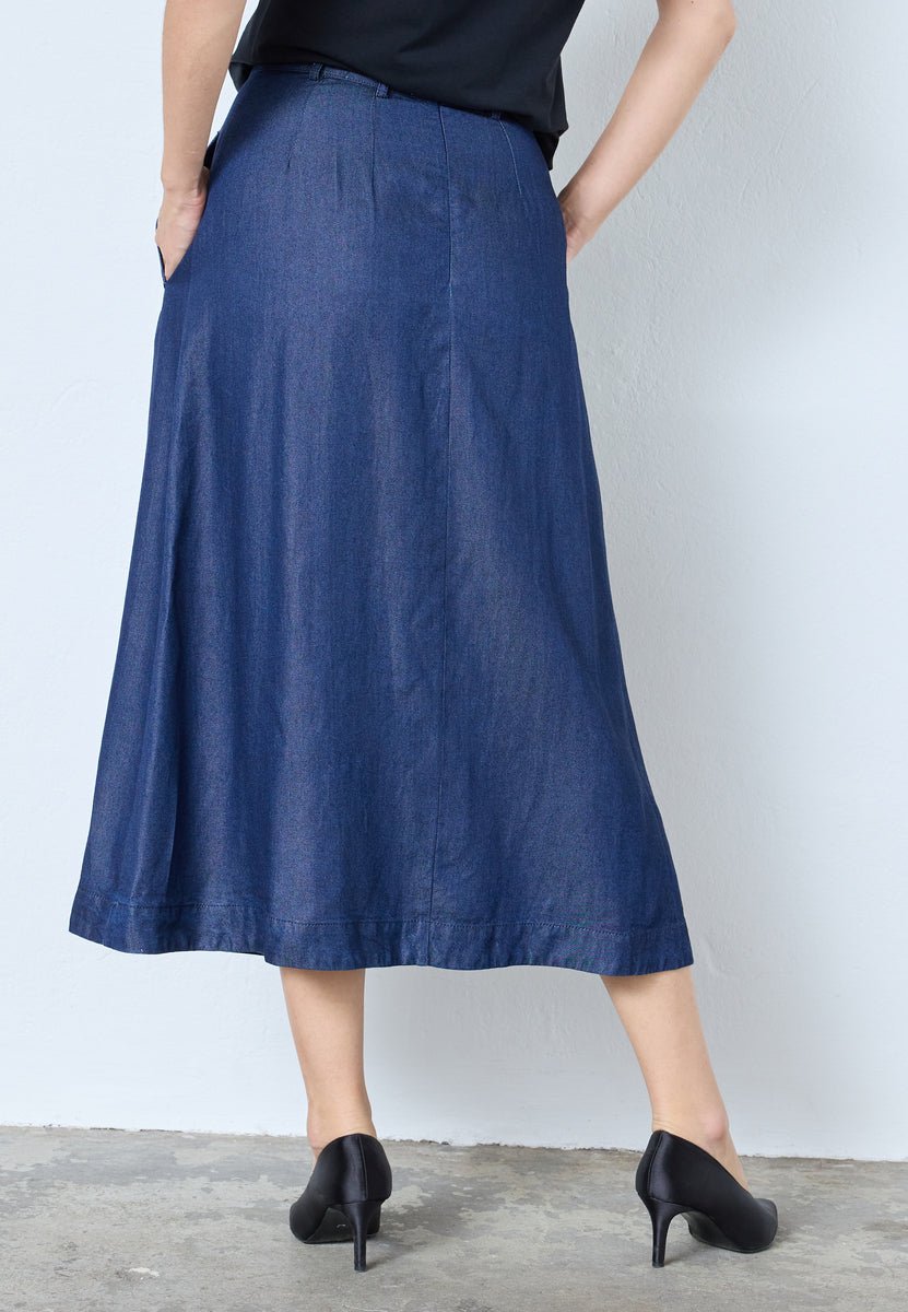 AnyaCC Denim Pleat Skirt - Dark Denim - Co'couture