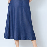 AnyaCC Denim Pleat Skirt - Dark Denim - Co'couture