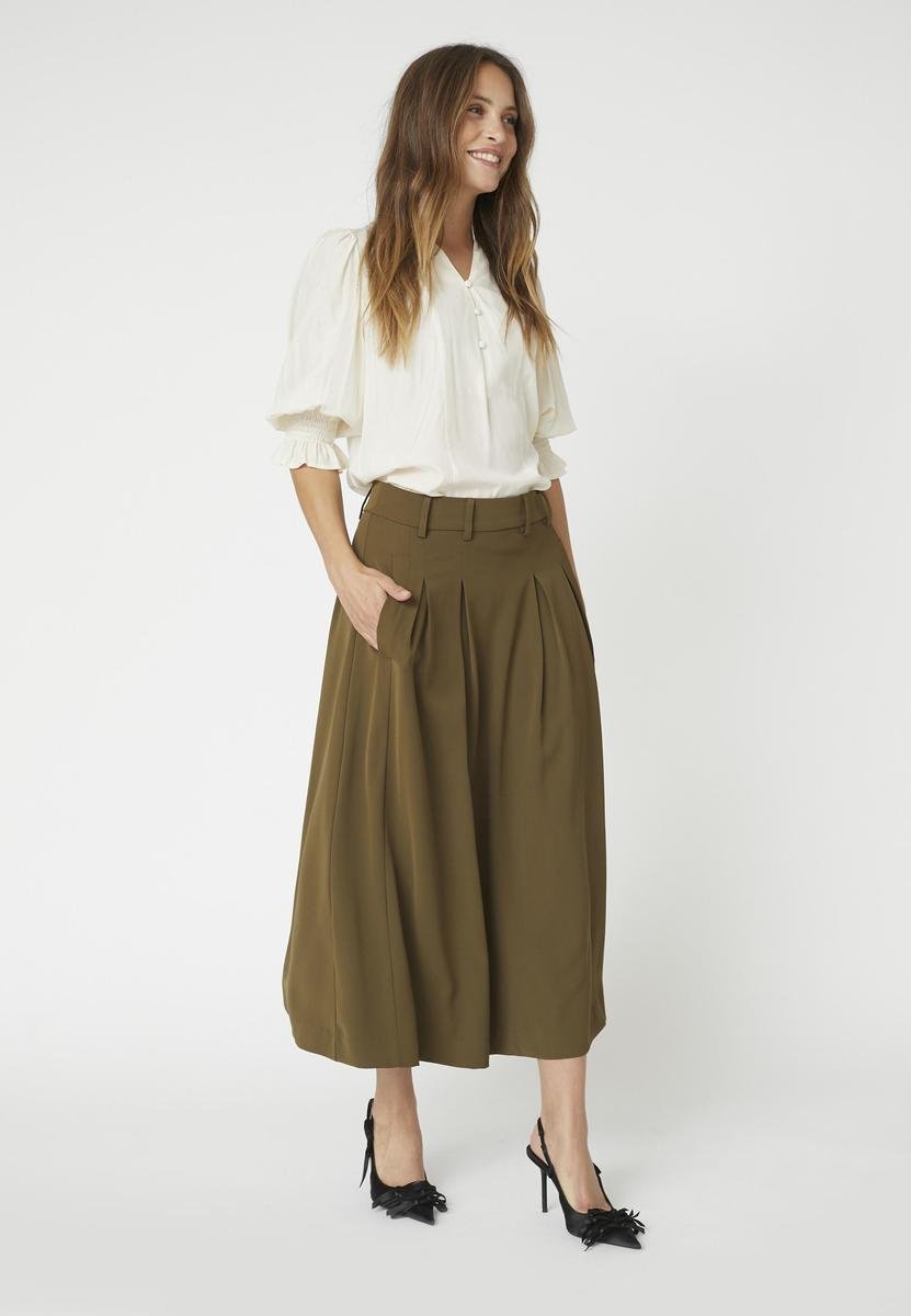 AnyaCC Pleat Skirt - Military Olive - Co'couture
