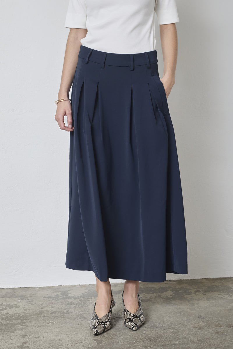 AnyaCC Pleat Skirt - Navy - Co'couture