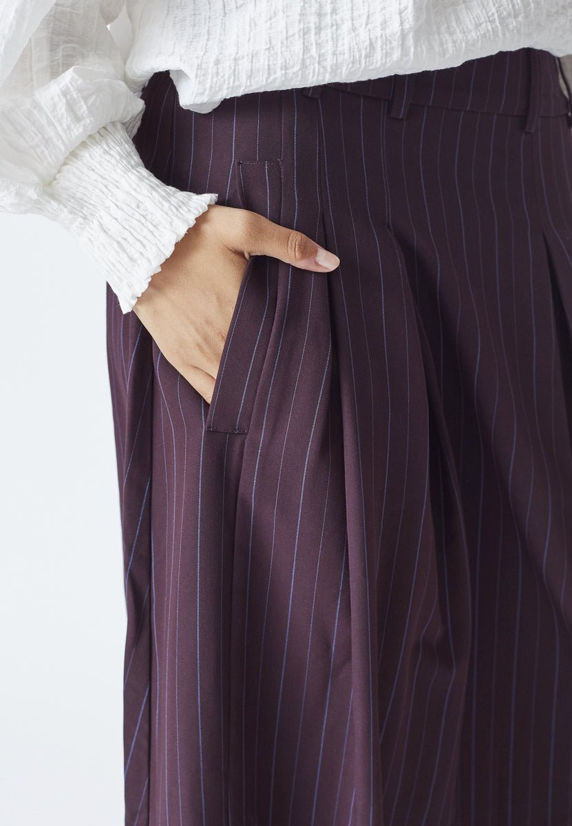 AnyaCC Trinny Pleat Skirt - Plum - Co'couture