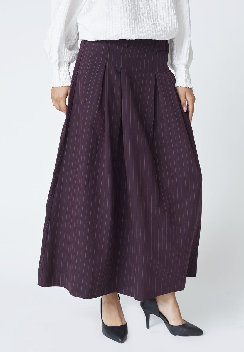 AnyaCC Trinny Pleat Skirt - Plum - Co'couture