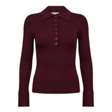 BonnyCC Polo LS Knit - Winered - Co'couture