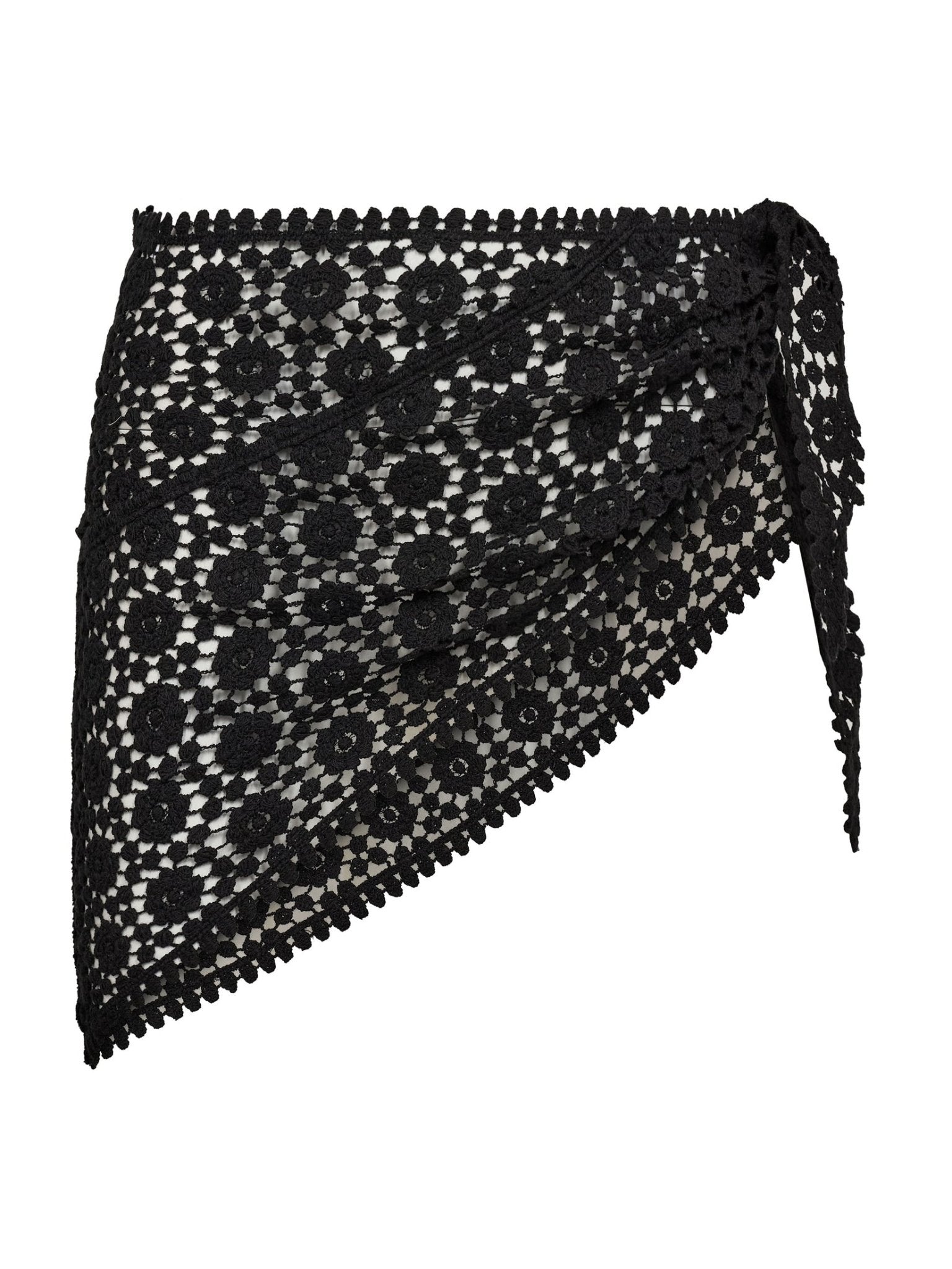 CalinCC Crochet Scarf Skirt - Black - Co'couture