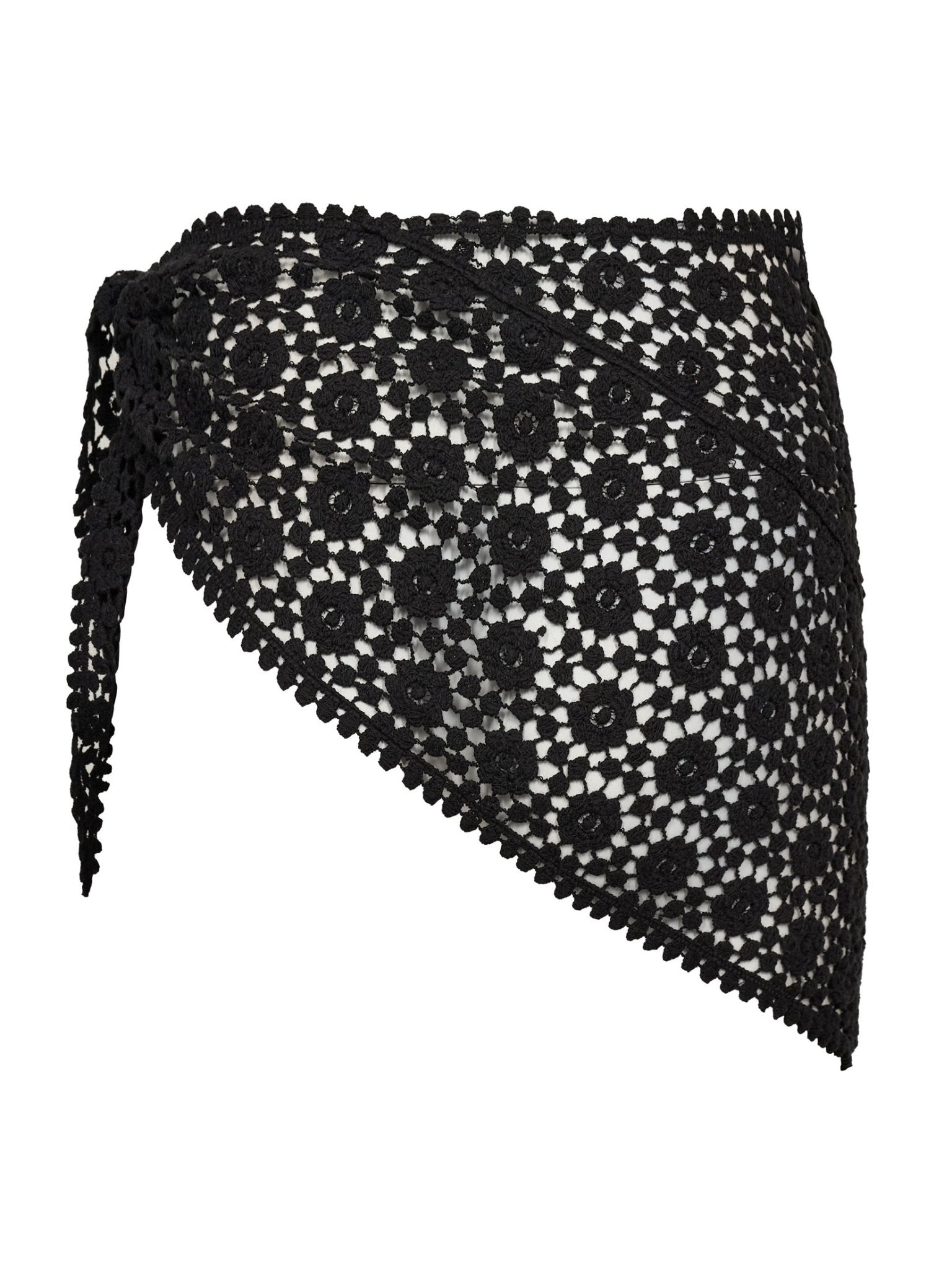CalinCC Crochet Scarf Skirt - Black - Co'couture