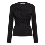 CamillaCC Drape LS Blouse - Dark Grey - Co'couture