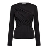 CamillaCC Drape LS Blouse - Dark Grey - Co'couture