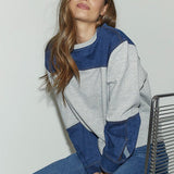 CandizCC Denim Mix Sweat - Grey Melange - Co'couture