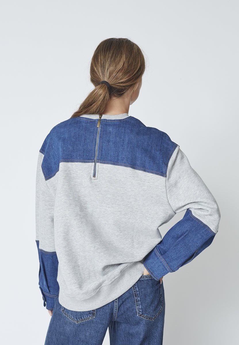 CandizCC Denim Mix Sweat - Grey Melange - Co'couture