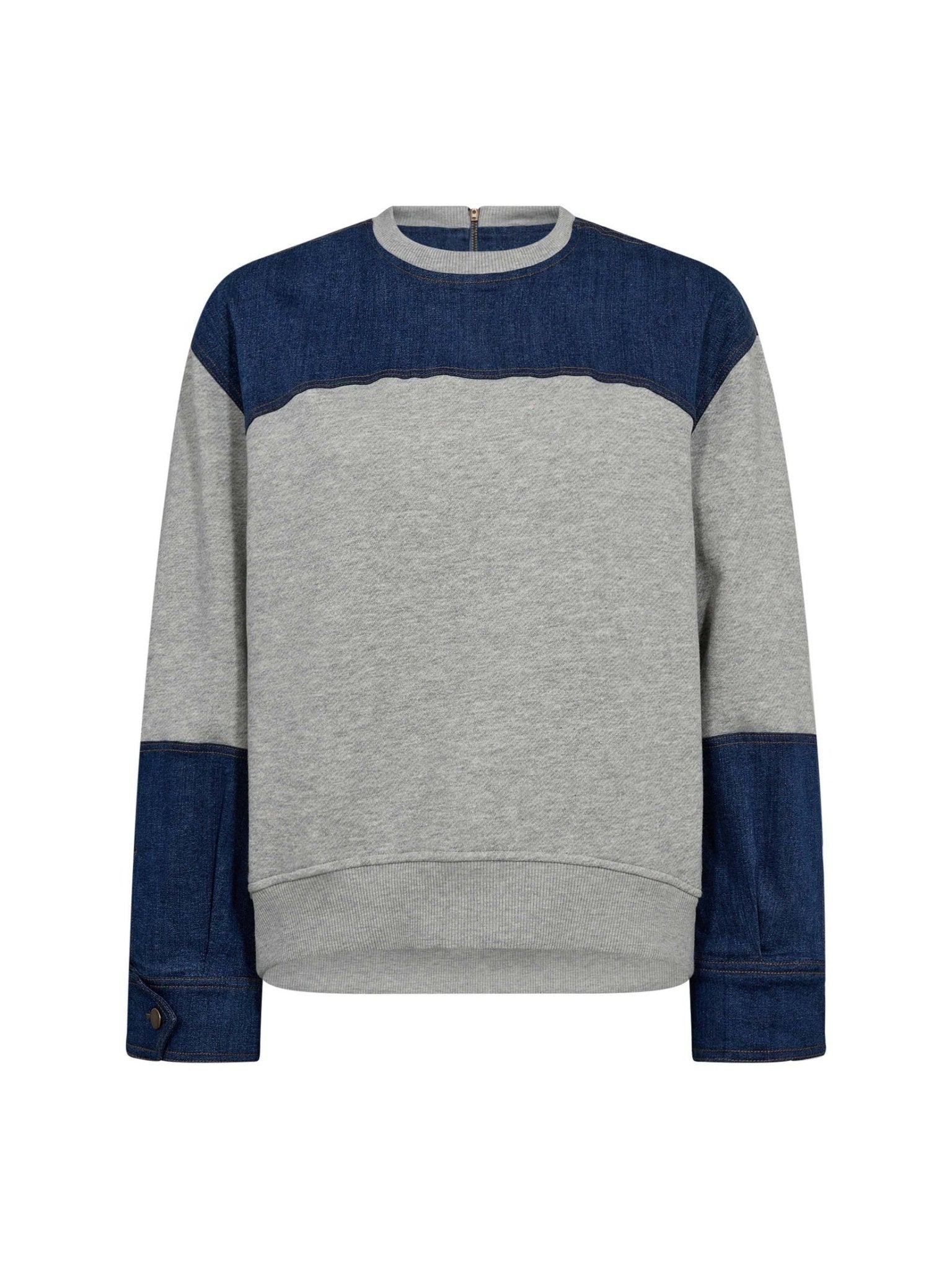 CandizCC Denim Mix Sweat - Grey Melange - Co'couture