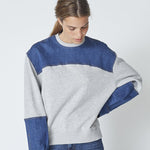 CandizCC Denim Mix Sweat - Grey Melange - Co'couture