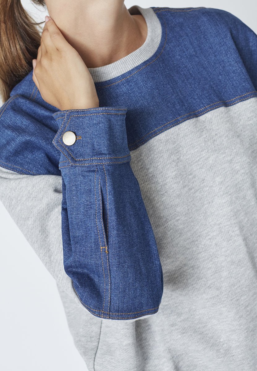 CandizCC Denim Mix Sweat - Grey Melange - Co'couture