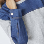 CandizCC Denim Mix Sweat - Grey Melange - Co'couture