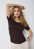 ClaireCC Rib Tee - Dark Brown