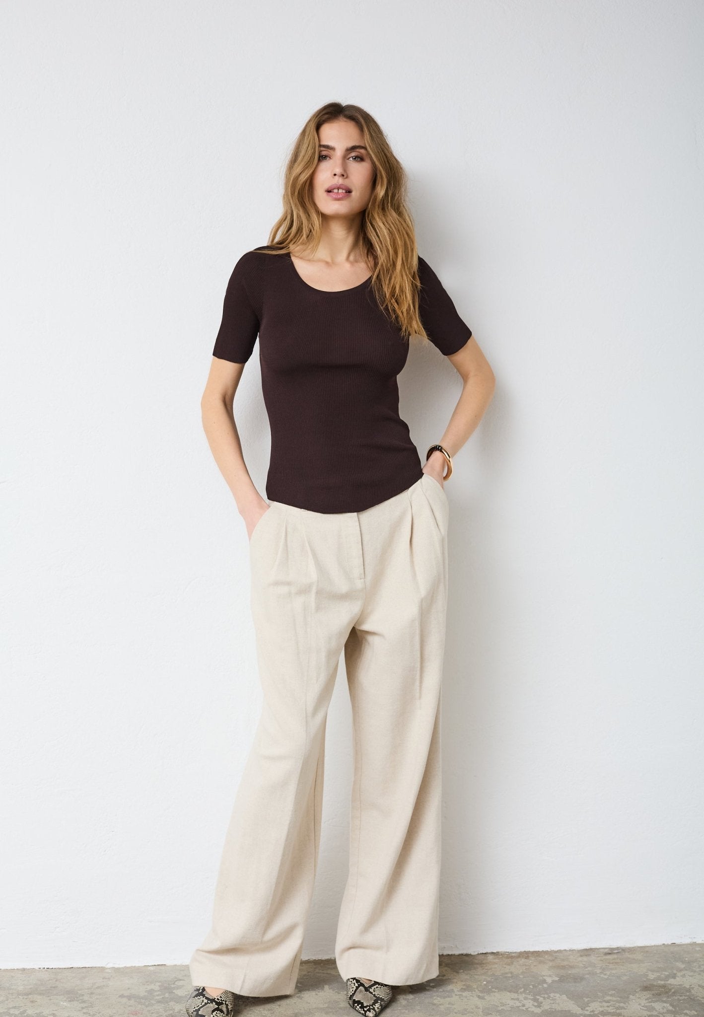 ClaireCC Rib Tee - Dark Brown - Co'couture