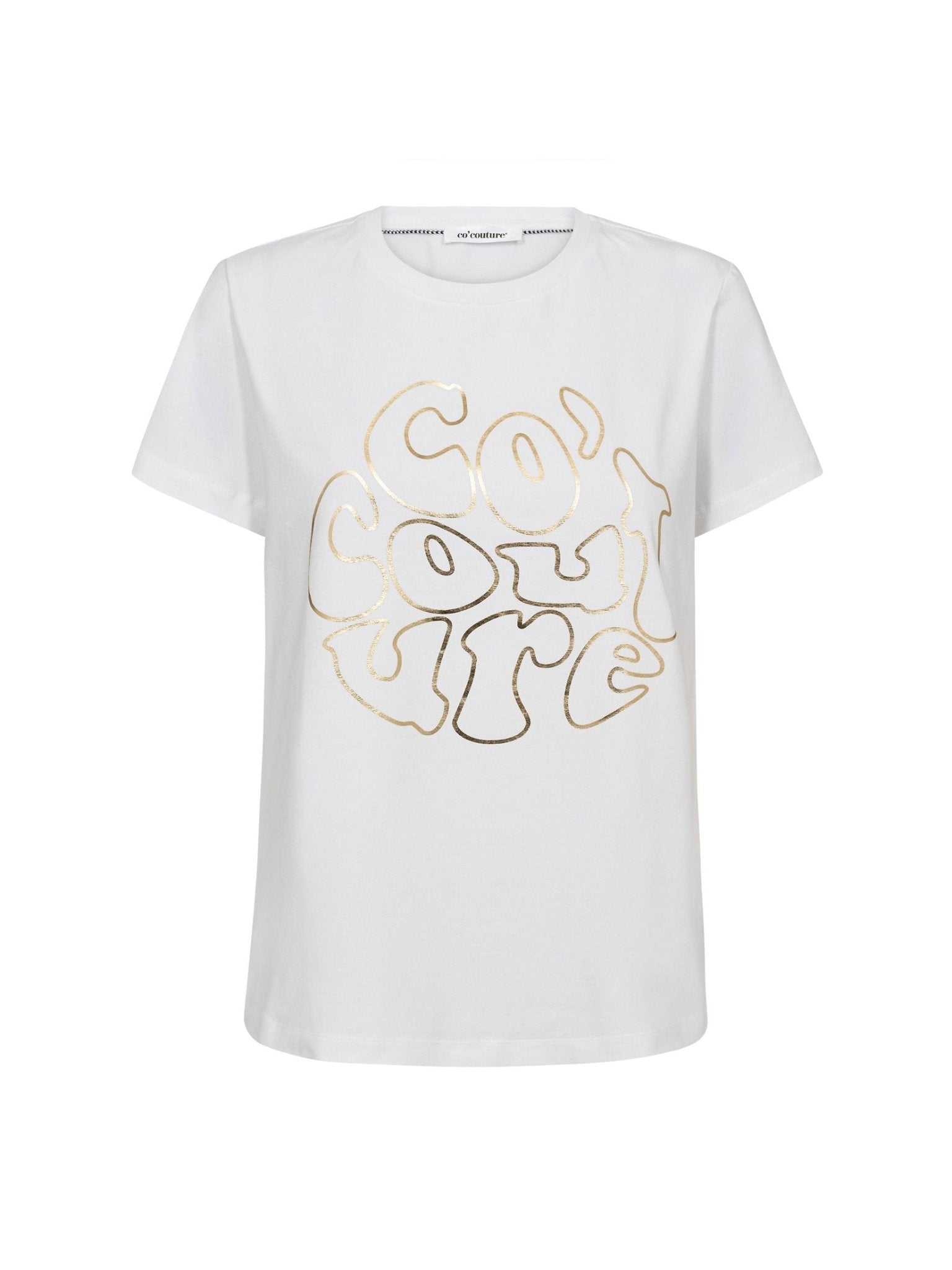 Co'coutureCC Foil Tee - White - Gold - Co'couture