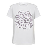 Co'coutureCC Foil Tee - White - Plum - Co'couture