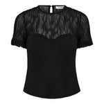 ColtonCC Lace Mix Top - Black - Co'couture