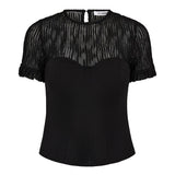 ColtonCC Lace Mix Top - Black - Co'couture