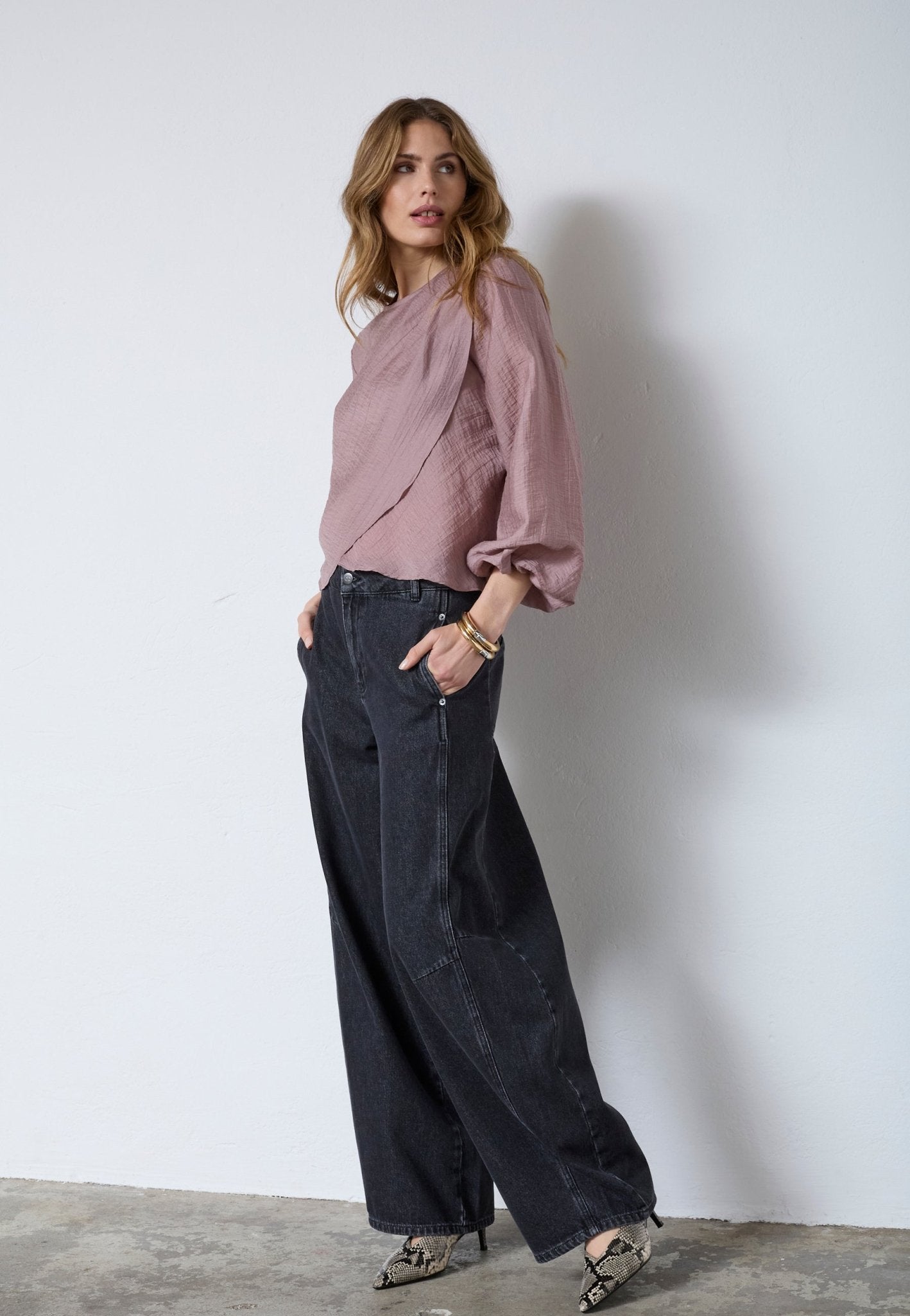 ConnyCC Drape Blouse - Old Rose - Co'couture