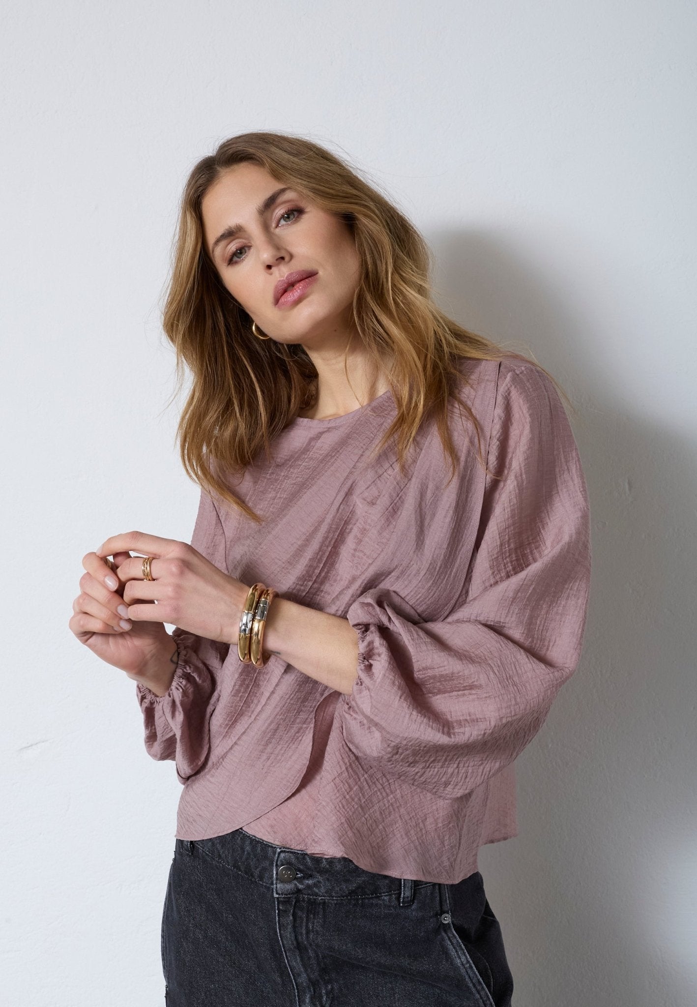 ConnyCC Drape Blouse - Old Rose - Co'couture