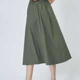 CottonCC Crisp Midi Skirt - Army - Co'couture