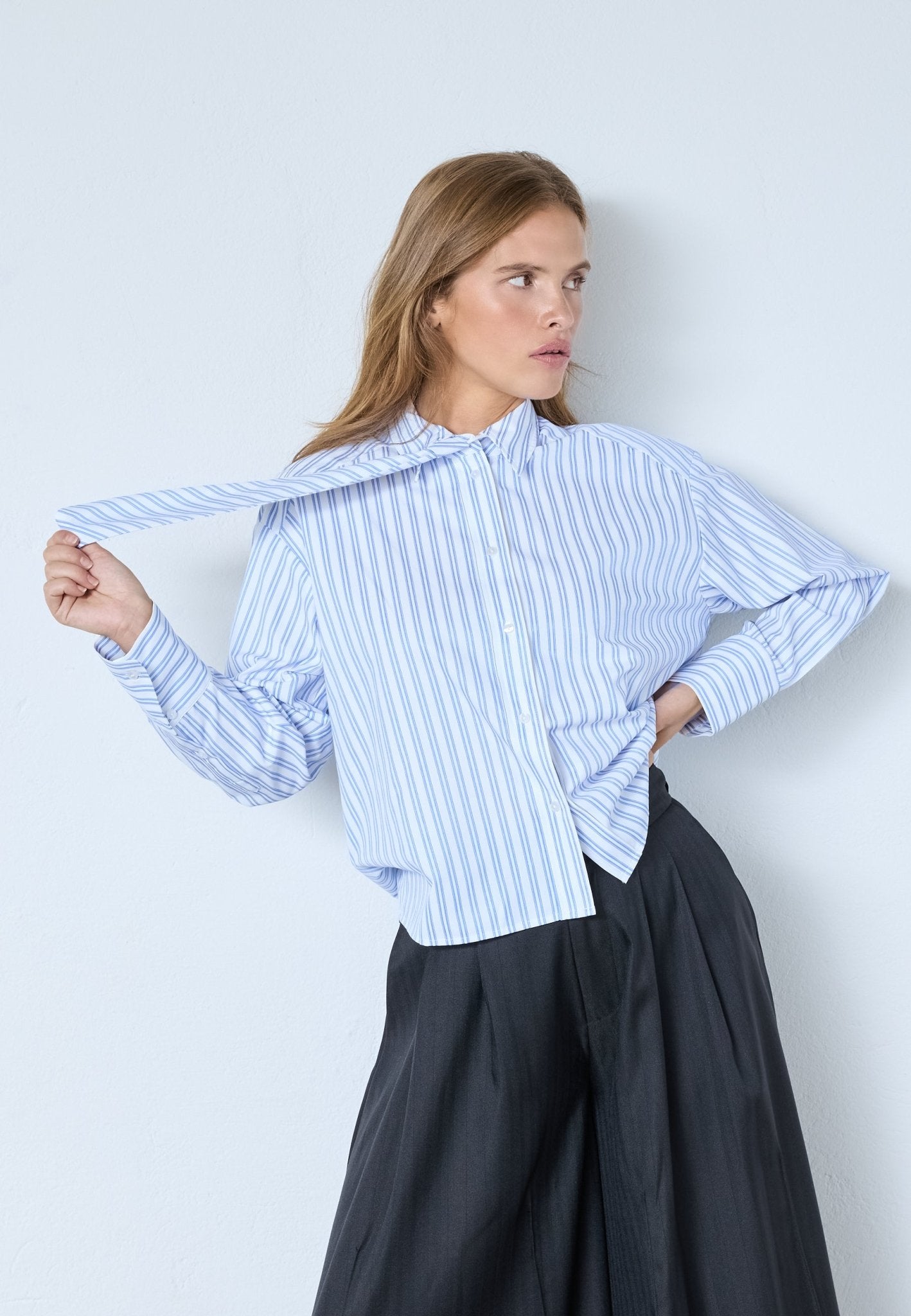 DevinCC Stripe Tie Shirt - Blue - Co'couture