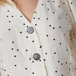 DiemCC Dot SS V - Shirt - OffWhite - Black - Co'couture