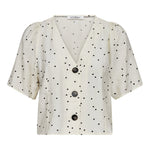 DiemCC Dot SS V - Shirt - OffWhite - Black - Co'couture