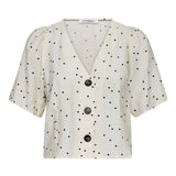 DiemCC Dot SS V - Shirt - OffWhite - Black - Co'couture