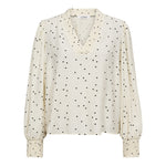 DiemCC Dot V - Blouse - OffWhite - Black - Co'couture