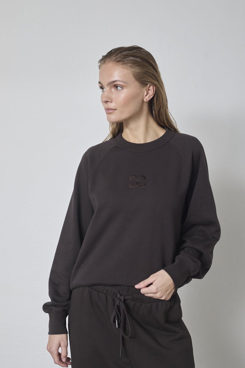 ErisCC Emb Sweat - Dark Brown - Co'couture