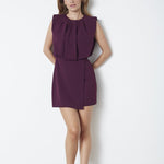 FalconCC Pleat Mini Dress - Plum - Co'couture