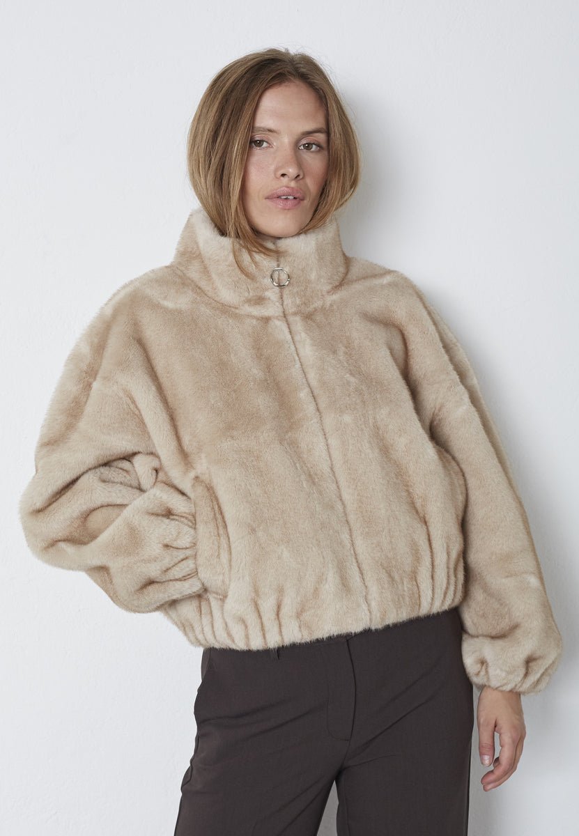 FeraCC Faux Fur Jacket - Creme - Co'couture