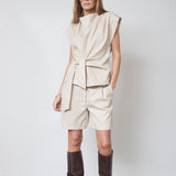 GittCC Pleat Top - Bone - Co'couture