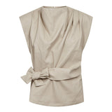 GittCC Pleat Top - Bone - Co'couture
