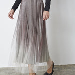 GlitterCC Plissé Skirt - Dark Brown - Co'couture