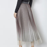 GlitterCC Plissé Skirt - Dark Brown - Co'couture