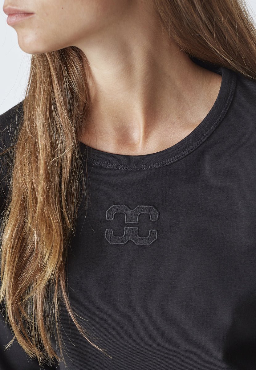GrannyCC Embroidery LS Tee - Black - Co'couture