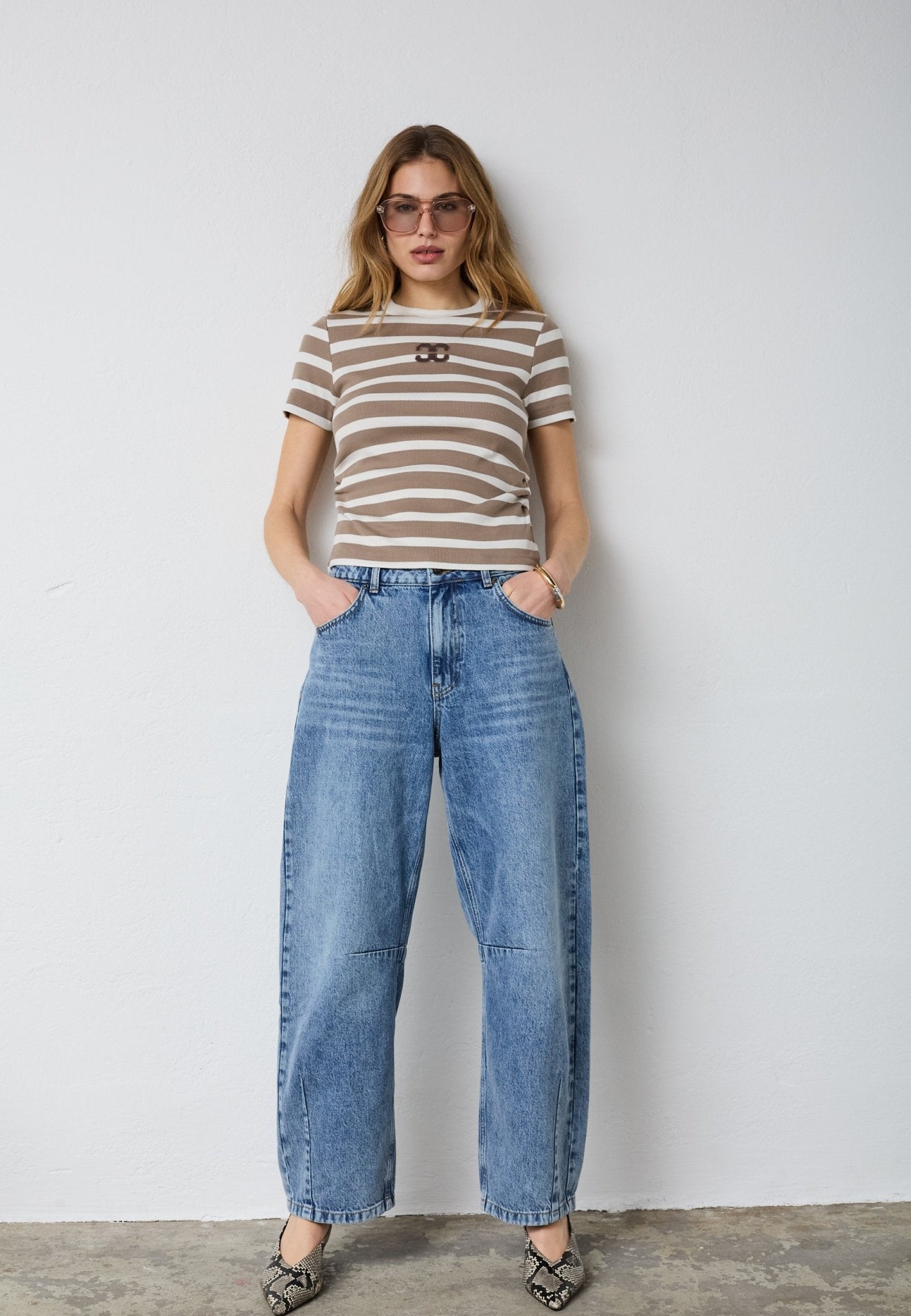 GrannyCC Gathering Stripe Tee - OffWhite/Walnut - Co'couture
