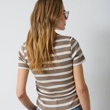 GrannyCC Gathering Stripe Tee - OffWhite/Walnut - Co'couture