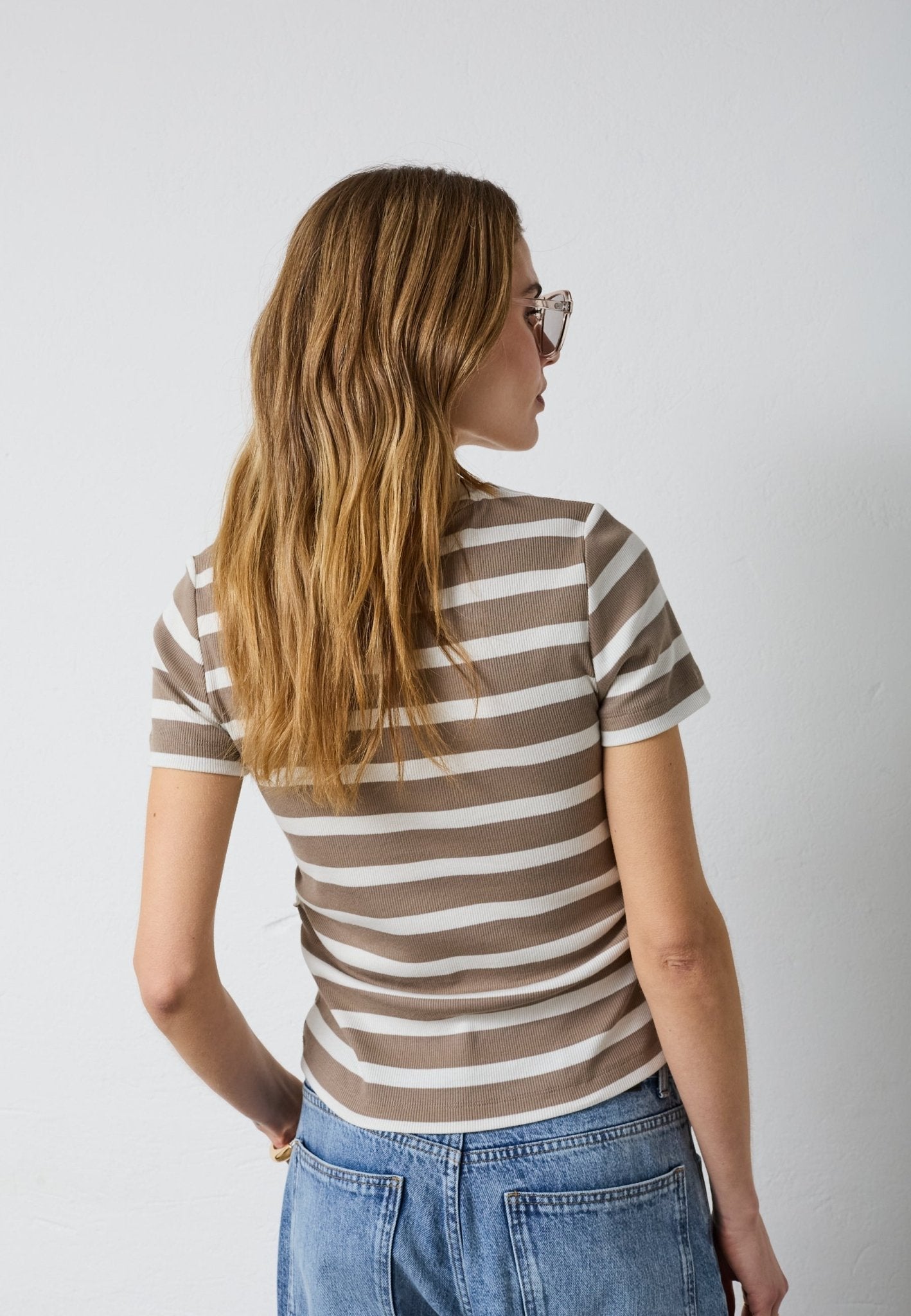 GrannyCC Gathering Stripe Tee - OffWhite/Walnut - Co'couture