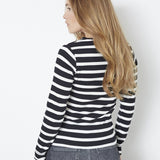 GrannyCC Rib Emb LS Blouse - OffWhite - Black - Co'couture