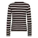 GrannyCC Rib Emb LS Blouse - OffWhite/DarkBrown - Co'couture