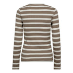 GrannyCC Rib Emb LS Blouse - OffWhite/Walnut - Co'couture