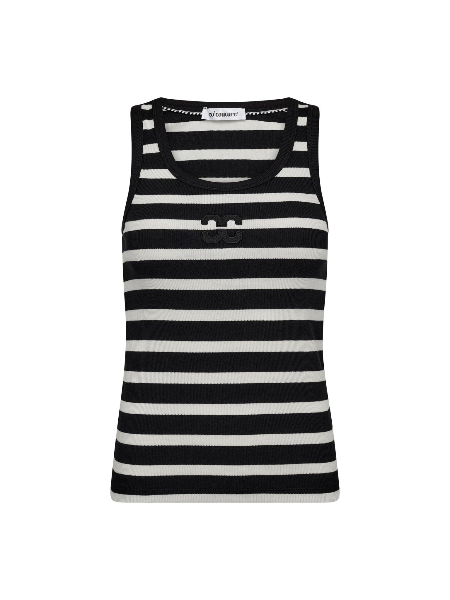 GrannyCC Rib Emb. Tank Top - OffWhite - Black - Co'couture