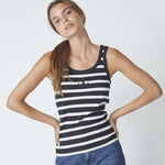 GrannyCC Rib Emb. Tank Top - OffWhite - Black - Co'couture
